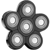 FOXSONIC universal 6-blade heads with blade cover for easy storage and hygiene.