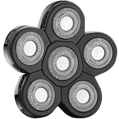 FOXSONIC universal 6-blade heads with blade cover for easy storage and hygiene.