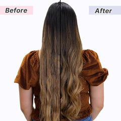 FoxyBae damaged hair strands close-up with frizz control effect.