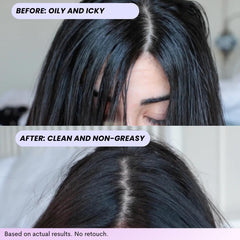 FoxyBae Turned Up dry shampoo texture close-up shows added body.