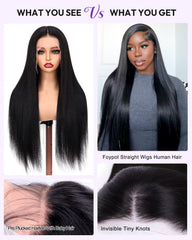 Foypot 13x6 lace-front wig with baby hairs for realistic edge.