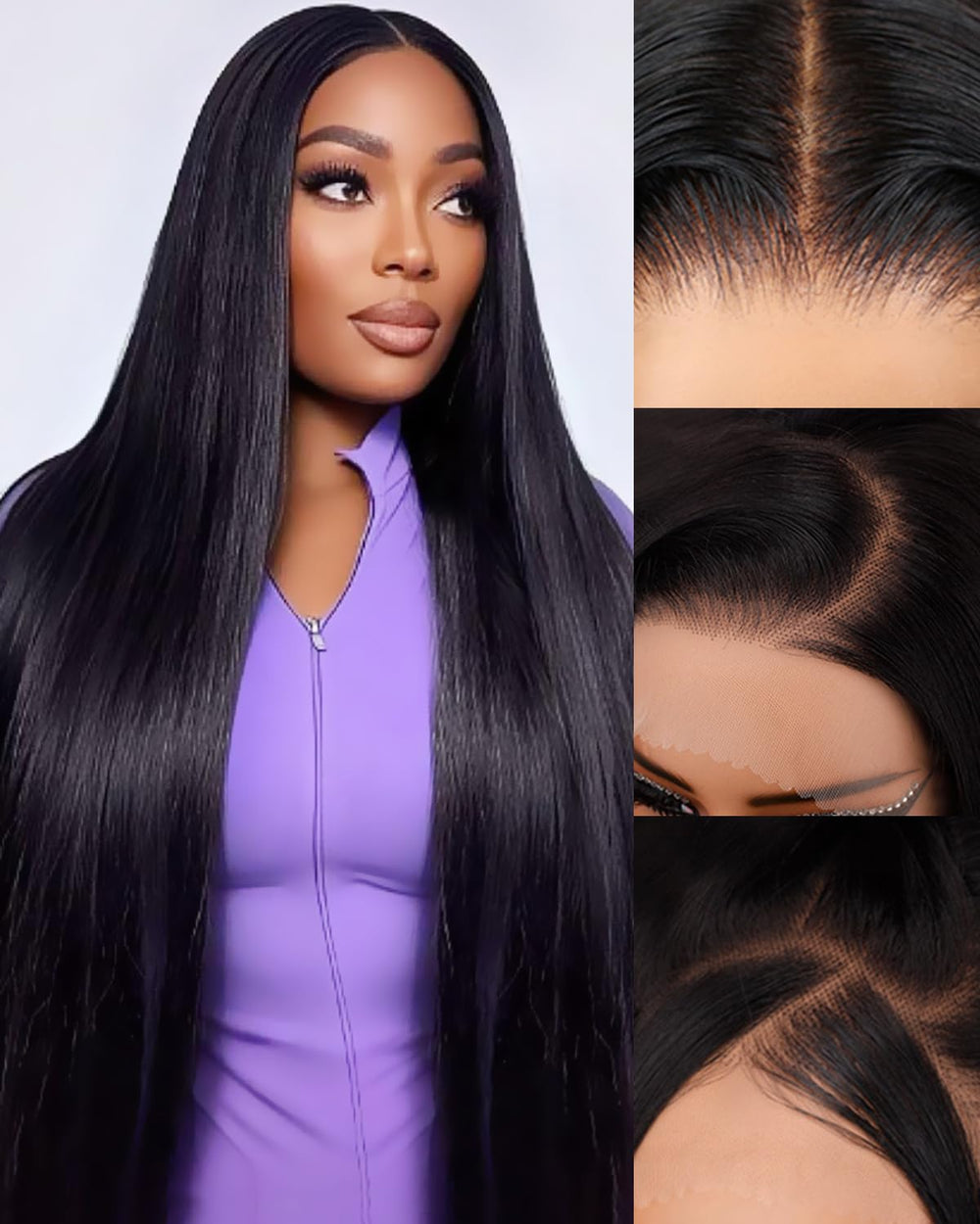 Foypot 30 inch straight wig with lace front for natural, seamless parting.