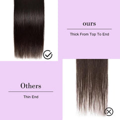 fphko straight bundles closeup texture reveals soft, smooth hair with healthy shine.
