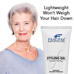 Fragfre light hold gel near-dry finish provides soft shine for fine hair
