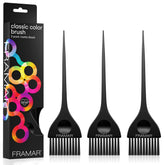 FRAMAR black hair color brush 3-pack matte for even color distribution