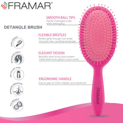 FRAMAR detangling brush curly-hair-detangling for smooth curls and knot-free brushing.