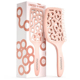 FRAMAR Professional vented hair brush with curved shape for blow drying and scalp stimulation.