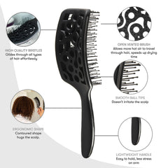 FRAMAR vented hair brush heat-resistant bristles withstand high heat for safe blow-drying sessions