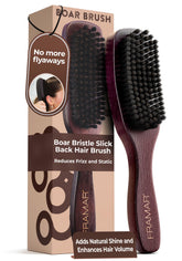 FRAMAR Slick Back Brush boar-bristles close-up promotes natural shine