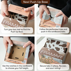 FRAMAR Yeehaw half-inch edge pre-folded foil for quick, clean applications.