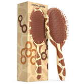 FRAMAR Wet Hair Brush Detangler with red giraffe design smooths tangles and reduces frizz.