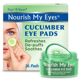 Fran Wilson Nourish My Eyes eye pads cucumber packaging demonstrating easy at-home spa care