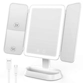 FRANO vanity mirror lit closeup highlights bright LEDs for true-color makeup lighting.