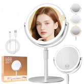 FRANO vanity mirror with lights shows an 8-inch wide view for full-face makeup