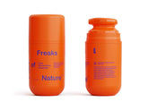 Freaks of Nature Peak Performance SPF50 bottle closeup highlights mineral protection for all skin types.