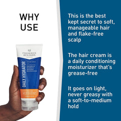 Frederick Benjamin Daily Hydrator applied for smooth, non-greasy finish with light hold