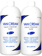 Free & Clear liquid cleanser refill 32oz bottle pour, gentle daily cleansing.