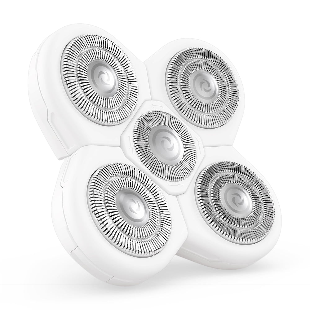 Freebird Bodysmooth rotary refill with five contouring heads for precise curve shaving.