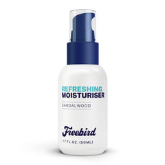 Freebird scalp moisturizer bottle front view showing lightweight hydration for bald heads