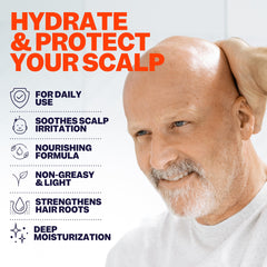Freebird scalp moisturizer texture close-up highlights non-greasy formula for daily use