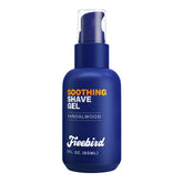 Freebird Shave Gel for Men bottle front view with clear gel for precision shaving.