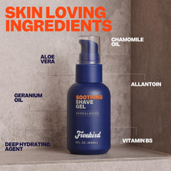 Freebird Shave Gel for Men with aloe vera hydrating skin during shave.