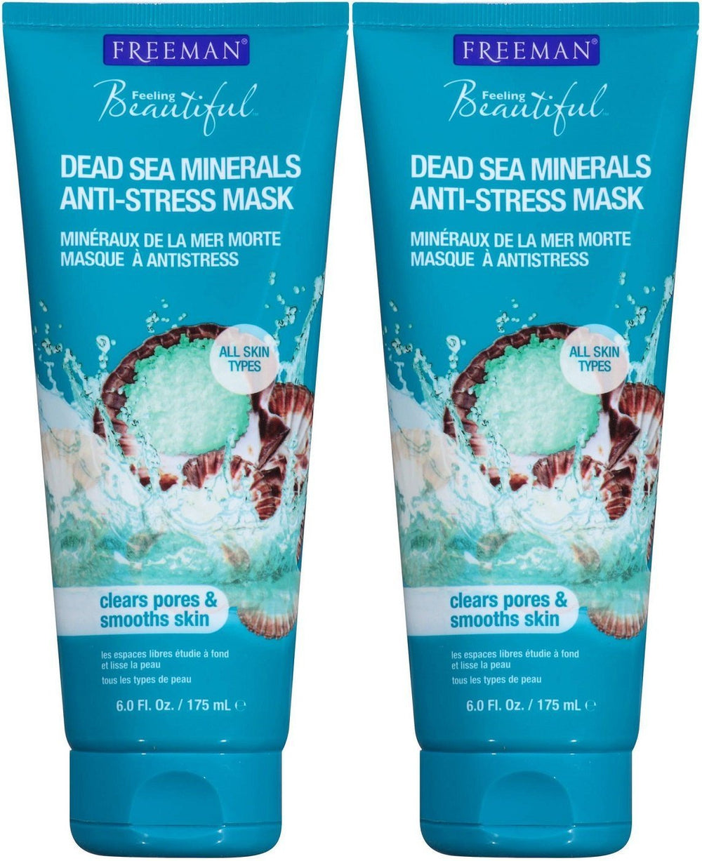 Freeman Anti-Stress Clay Mask texture on skin for balanced, clarified pores.