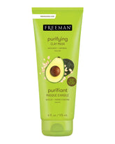 Freeman avocado oatmeal mask packaging on shelf highlights natural ingredients.