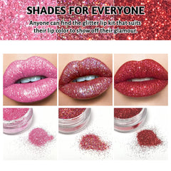 FREEORR glitter lip kit application step enables easy, precise 3D glow.