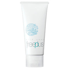 FreePlus Kanebo mild soap packaging closeup shows gentle cleansing preserving moisture.