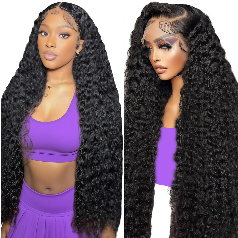 Freeternit deep-wave lace-front wig 13x6 HD natural parting and movement