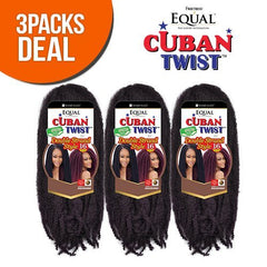 Freetress Equal Cuban Twist 16in double-strand braid for protective styling and Havana-inspired looks.