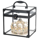 FRENESSA Clear Crown Box front view helps keep cosmetics neatly organized for everyday routines.