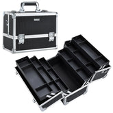 FRENESSA makeup train case, top view showing travel-ready large storage.