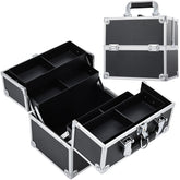 Frenessa makeup-train-case closed with secure latch for travel and privacy benefits.