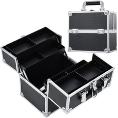 Frenessa makeup-train-case closed with secure latch for travel and privacy benefits.