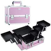 Frenessa makeup train case pink exterior with secure lock for travel