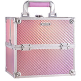 Frenessa Mermaid Pink makeup case front view shows sturdy ABS housing for travel.