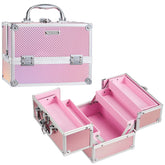 Frenessa Mermaid Pink Makeup Case on-the-go storage keeps cosmetics organized during travel.