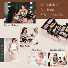 FRENESSA lockable makeup case with a key for secure transport.