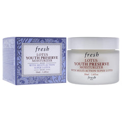 Fresh Lotus Youth Preserve Moisturizer packaging highlights antioxidant protection