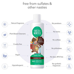 Fresh Monster dermatologist-tested badge on bottle signals safe use for sensitive skin.