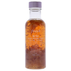 Fresh Rose Deep Hydration Toner bottle with real rose petals for refreshed skin and smoother pores.