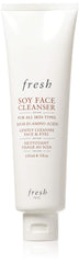 Fresh Soy Face Cleanser bottle close-up highlighting its gentle makeup removal action.