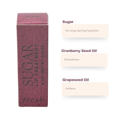 Fresh Sugar Lip Treatment Plum texture application highlights creamy formula for comfortable wear.