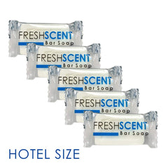 Freshscent hotel-grade bar soap featuring natural palm oil and gentle wash.