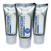 Freshscent lotion 1oz tube packaging demonstrates bulk-ready hotel amenities for efficient stocking.