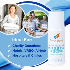 Freshscent Roll-On Deodorant pack 96 highlighting bulk value for families and teams.