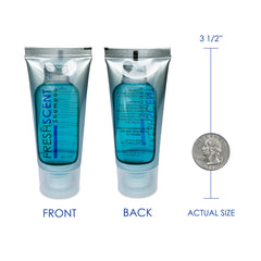 Freshscent shampoo foil-seal storage shows leak protection during storage and handling.