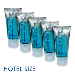 Freshscent shampoo 1oz tube-cap easy-open for guest-friendly, hassle-free use in hospitality settings.